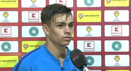 VIDEO | A debutat la 16 ani şi a marcat singurul gol al lui FCSB în meciul din Cupă, dar rămâne modest: "Nu mă aşteptam să debutez"