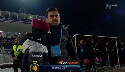 VIDEO | Nicolae Dică l-a avut lângă el la meciul cu Gaz Metan pe fiul său. EMOŢIONANT | Cum a reacţionat Marco Andrei când a înscris FCSB