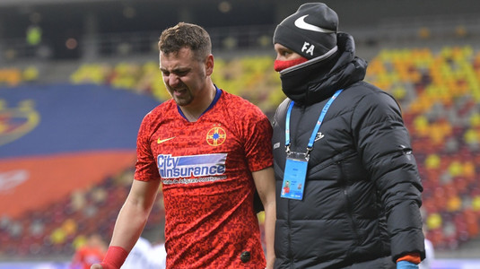 Veşti proaste pentru FCSB! Andrei Miron a suferit o ruptură de ligamente. Cât va fi indisponibil fundaşul central