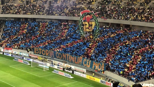 Reacţia suporterilor FCSB, după ce fanii Rapidului au găsit scenografia pregătită de susţinătorii echipei lui Becali pentru marele derby din Superligă: ”Nu vă duceţi după fenta Maradona!”