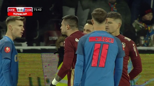 VIDEO | Ce a putut să facă Tavi Popescu în derby-ul cu CFR, chiar sub privirile centralului Colţescu. Yuri, revoltat de comportamentul adversarului său