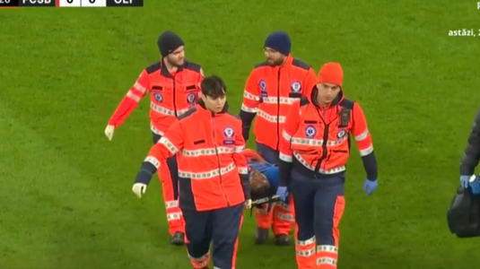 Ghinion pentru FCSB! Ngezana s-a accidentat cu Olympiacos şi a fost scos cu targa de pe gazon. O nouă problemă medicală pentru campioană