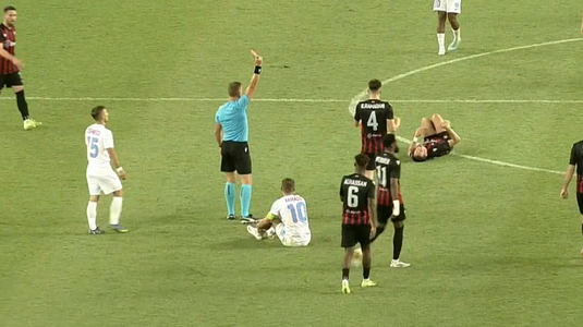 FOTO | Gest inconştient al lui Florin Tănase! Atacantul FCSB a primit cartonaşul roşu după un fault dur, ca pe maidan
