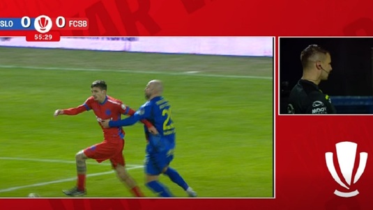 Singurul dubiu al specialistului la faza care a rupt echilibrul în Slobozia - FCSB 0-2: ”Ştim că Cisotti ştie să cadă”