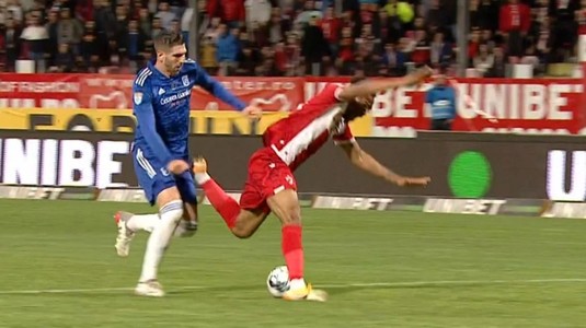 Expertul indică o greşeală de arbitraj la faza în care Dinamo a cerut penalty! Moment crucial la 1-0 pentru "câini": "Nu e fault ăsta? Se vede clar" | VIDEO