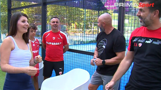 VIDEO | Dinamoviştii au lăsat pentru o zi fotbalul şi s-au relaxat la padel. Cum s-au descurcat Kopic, Florentin Petre şi fiul său