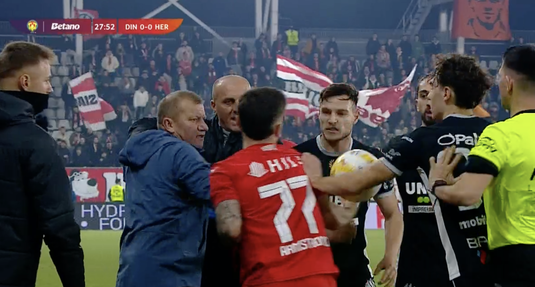 VIDEO | Scene tensionate pe Arcul de Triumf. Armstrong l-a împins pe Dorinel Munteanu şi Politic a intervenit să îşi apere antrenorul