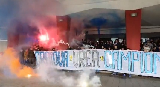 VIDEO | Ce atmosferă creată de olteni! Fanii Craiovei au făcut show la plecarea echipei spre Capitală şi anunţă: "Vrem campionatul!"