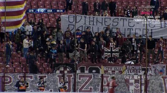 FOTO | Un gest mai mare decât o rivalitate! Banner-ul afişat de galeria lui CFR după decesul unui suporter de la U Cluj 