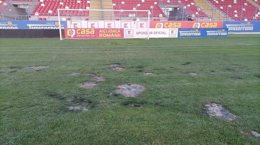 Cum arată gazonul stadionului din Arad înainte de Supercupa României. Unde vor avea probleme CFR Cluj şi Sepsi | FOTO