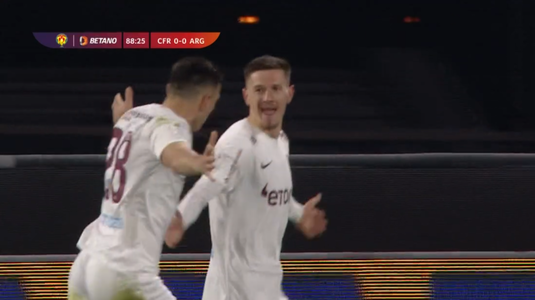 VIDEO CFR Cluj - FC Argeş 1-0. Krasniqi a dat lovitura pe finalul partidei. Ardelenii s-au calificat în semifinalele Cupei României