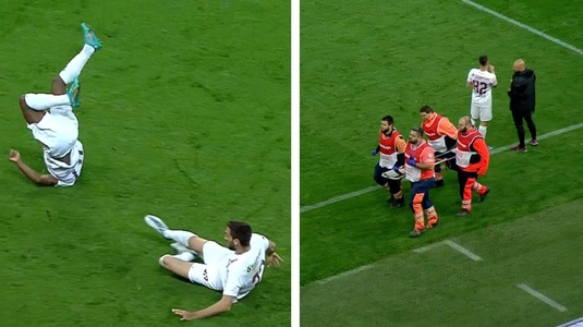 VIDEO | Un fotbalist al CFR-ului şi-a accidentat coechipierul în derby, în urma unei intrări criminale! Targa a fost imediat adusă la margine