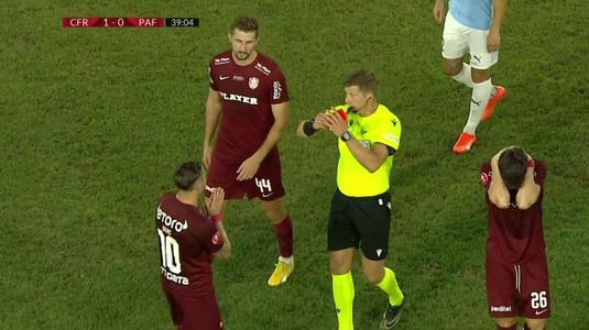 VIDEO | Ciprian Deac, gest necugetat în CFR Cluj - Pafos! Mijlocaşul a luat roşu direct după o lovitură dură aplicată adversarului