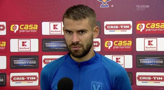 Bogdan Ţîru, confuz după ce a comis un penalty cu Hermannstadt: "M-a lovit aici, nu ştiu, braţ, umăr. Arbitrul nu avea cum să vadă"