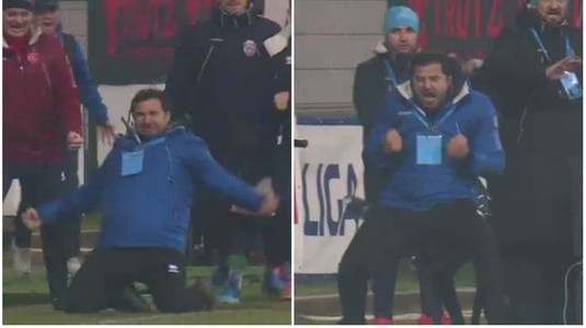 VIDEO | Reacţia genială a lui Croitoru, după golul lui Cîmpanu. Antrenorul Botoşaniului a făcut spectacol pe marginea terenului