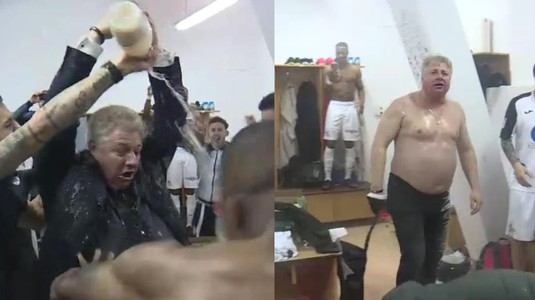 EXCLUSIV | Ioan Mărginean, preşedintele lui Gaz Metan, a făcut SHOW în vestiar! Număr de striptease după calificarea în play-off :) VIDEO