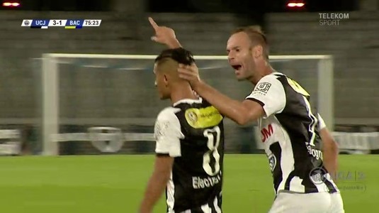 VIDEO | Victorie importantă obţinută de U Cluj în partida cu Aerostar Bacău. Meci nebun cu cinci goluri marcate