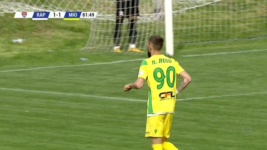 VIDEO | CS Mioveni a smuls un punct în deplasarea de la Rapid. Rusu a egalat cu un gol superb marcat în minutul 82