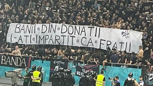 FOTO | Cele mai tari mesaje afişate de ultraşi la Dinamo – Steaua: ”De la Gigi sau Talpan tot mai pică… câte-un ban”