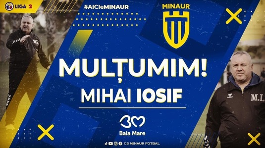OFICIAL | Mihai Iosif a rămas liber de contract! Antrenorul s-a despărţit de echipa din Liga 2