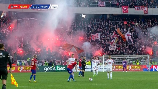 VIDEO | Derby-ul Steaua - Dinamo, întrerupt după nici două minute! Ce s-a întâmplat în Ghencea