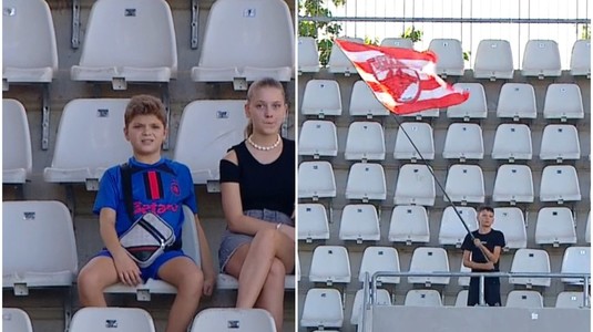 Imagini inedite la derby-ul CS Dinamo - Steaua! ”Câinele singuratic” şi un puşti cu tricou FCSB au atras atenţia, la meciul echipelor din Liga 2