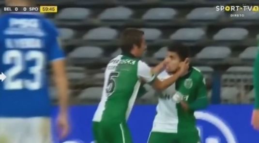 VIDEO | Coentrao s-a bătut cu un coechipier în timpul meciului Belenenses - Sporting