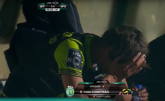 VIDEO | A fost înlocuit în prelungirile meciului, dar nu s-a putut abţine! Coentrao a luat la pumni banca de rezerve şi apoi a început să plângă