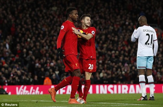 Liverpool a remizat cu West Ham United, scor 2-2, şi se află la şase puncte de liderul Chelsea VIDEO + clasamentul detaliat