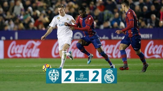 VIDEO | Real Madrid s-a încurcat din nou în La Liga. Levante i-a egalat pe "galactici" în ultimele minute
