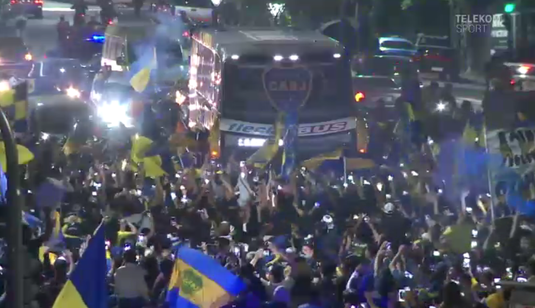 VIDEO | Zici că s-au întors cu trofeul acasă! Fanii celor de la Boca Juniors au făcut SHOW de zile mari la plecarea către Madrid