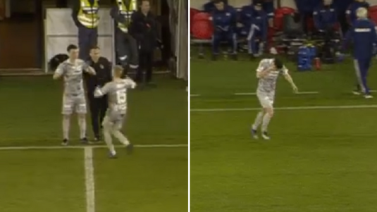 VIDEO | Fază genială la un meci din Suedia. Un jucător a fost accidentat în momentul schimbării! A cerut intervenţia medicilor :)))