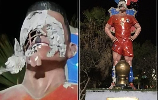 FOTO | Statuia unui alt star din fotbal a fost vandalizată! Poliţia anchetează incidentul