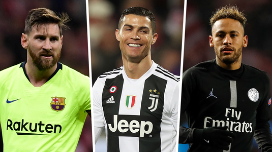 Messi, Ronaldo şi Neymar continuă să conducă în clasamentul celor mai bine plătiţi fotbalişti. Ce surprize apar în Top 10