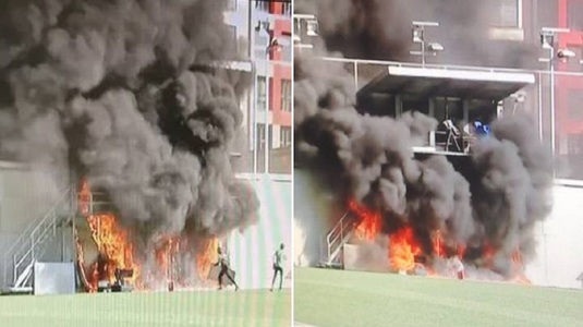 VIDEO | Stadionul a luat foc în direct înaintea meciului din preliminariile Campionatului Mondial! Incendiul, surprins în direct