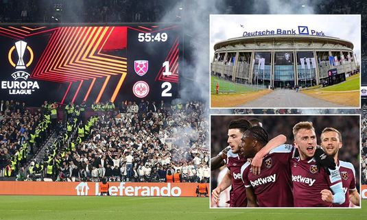Suporterii echipei West Ham, atacaţi de fanii rivali la Frankfurt, înaintea returului semifinalelor Ligii Europa