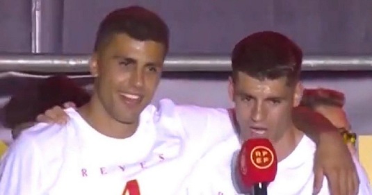 Morata şi Rodri au fost suspendaţi după ce au rostit trei cuvinte, într-un moment de bucurie! UEFA a acţionat 