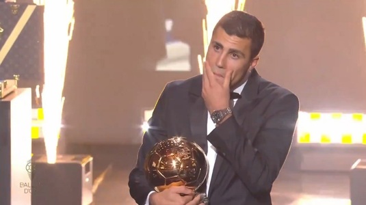 Rodri a fost desemnat Balonul de Aur! În cârje, fotbalistul lui Manchester City a ridicat trofeul, după orele controversate