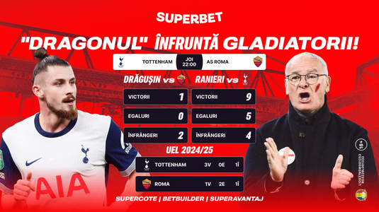 Super meci la Londra: Drăguşin înfruntă Roma lui Ranieri!