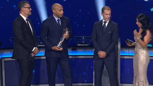 Thierry Henry, premiat de UEFA pentru o carieră legendară! Ceferin i-a oferit trofeul şi a avut un mesaj superb: "O inimă caldă”

