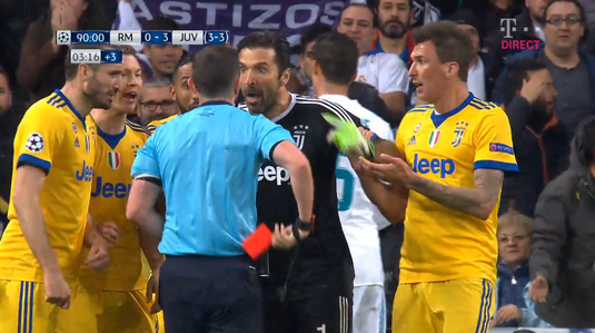VIDEO | Buffon a explodat în momentul în care arbitrul a dat penalty pentru Real. A primit ”roşu”, primul în Ligă!