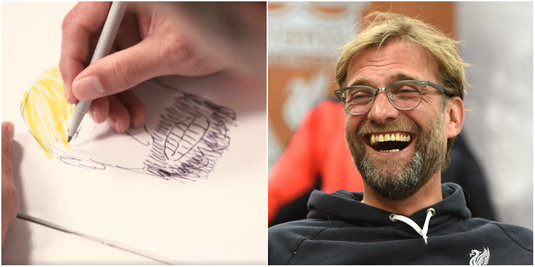 VIDEO GENIAL | Jurgen Klopp şi-a făcut autoportretul înainte de finala UCL! Cum s-a desenat tehnicianul lui Liverpool :)