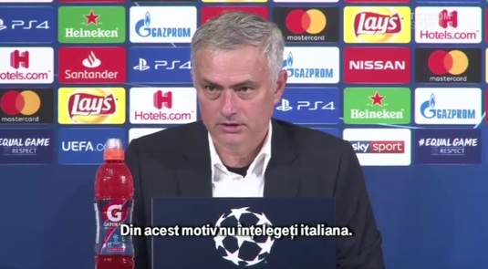 VIDEO | Cum i-a explicat Jose Mourinho unei jurnaliste de ce a "explodat" după Juve - United: "Sunteţi din Spania? Nu înţelegeţi italiană"