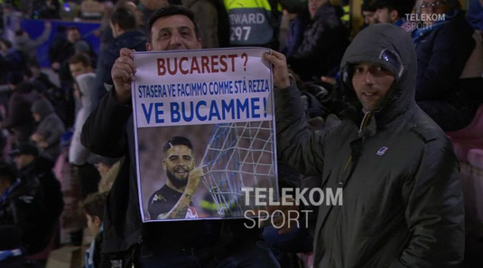 FOTO | Mesajul incredibil pentru Bucureşti afişat de fanii lui Napoli la meciul cu Steaua Roşie! Ce au vrut să spună de fapt