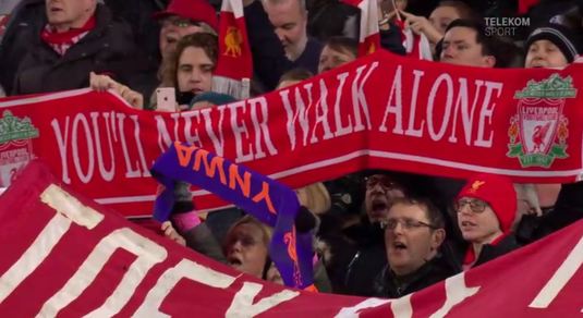 VIDEO | MONUMENTAL! Imnul Champions League nu s-a auzit! "You'll never walk alone" cântat la unison din zeci de mii de piepturi