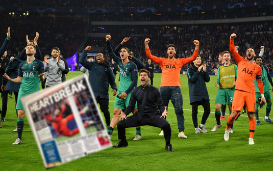 FOTO FABULOS | Cum arăta pagina de sport din Daily Mail în minutul 94, când Tottenham era eliminată. Imaginea a "scăpat" pe net. Cum s-au repliat englezii
