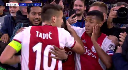 VIDEO | ”Auch, mă doare!” :) Bucuria serii în UEFA Champions League. Tadic i-a dat o palmă zdravănă lui David Neres