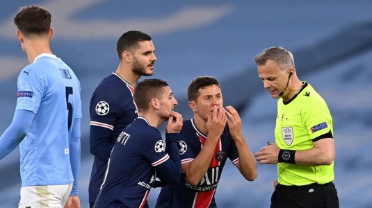 Scandal uriaş după City - PSG. Jucătorii campioanei Franţei îl acuză pe arbitrul Kuipers că i-a înjurat: "Eu dacă ziceam asta, eram suspendat 10 meciuri"