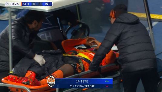 VIDEO Accidentare HORROR pentru Lassina Traore. Fotbalistul lui Şahtior a fost înlocuit după 11 minute! Partida este arbitrată de Istvan Kovacs