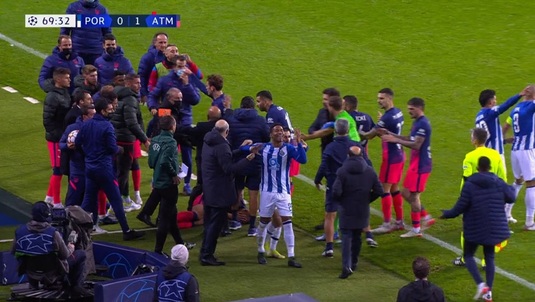 VIDEO | Spiritele s-au încins la Porto - Atletico! Meleu cu Simeone în centru, două "roşii" şi o fază amuzantă la final